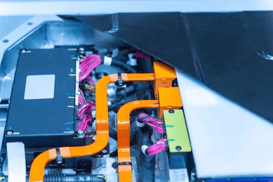 Inside a high-voltage battery pack